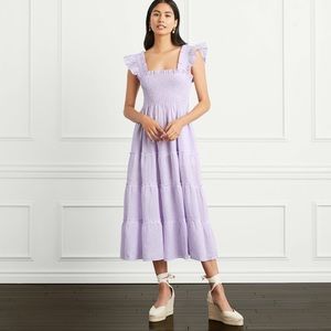 Hill House Home Ellie Nap Dress in Lilac Stripe Linen